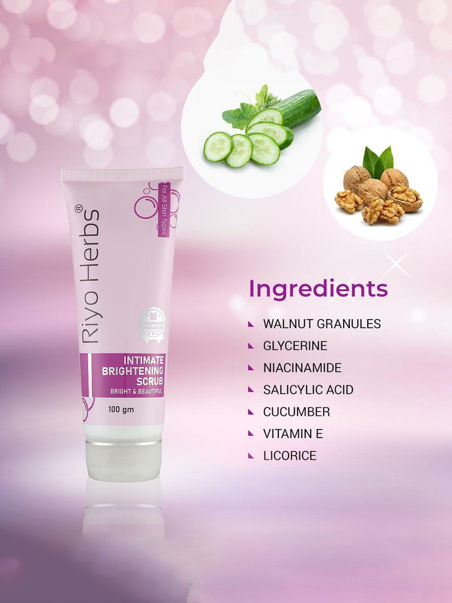 Riyo Herbs Intimate Brightening Scrub - 100 gm