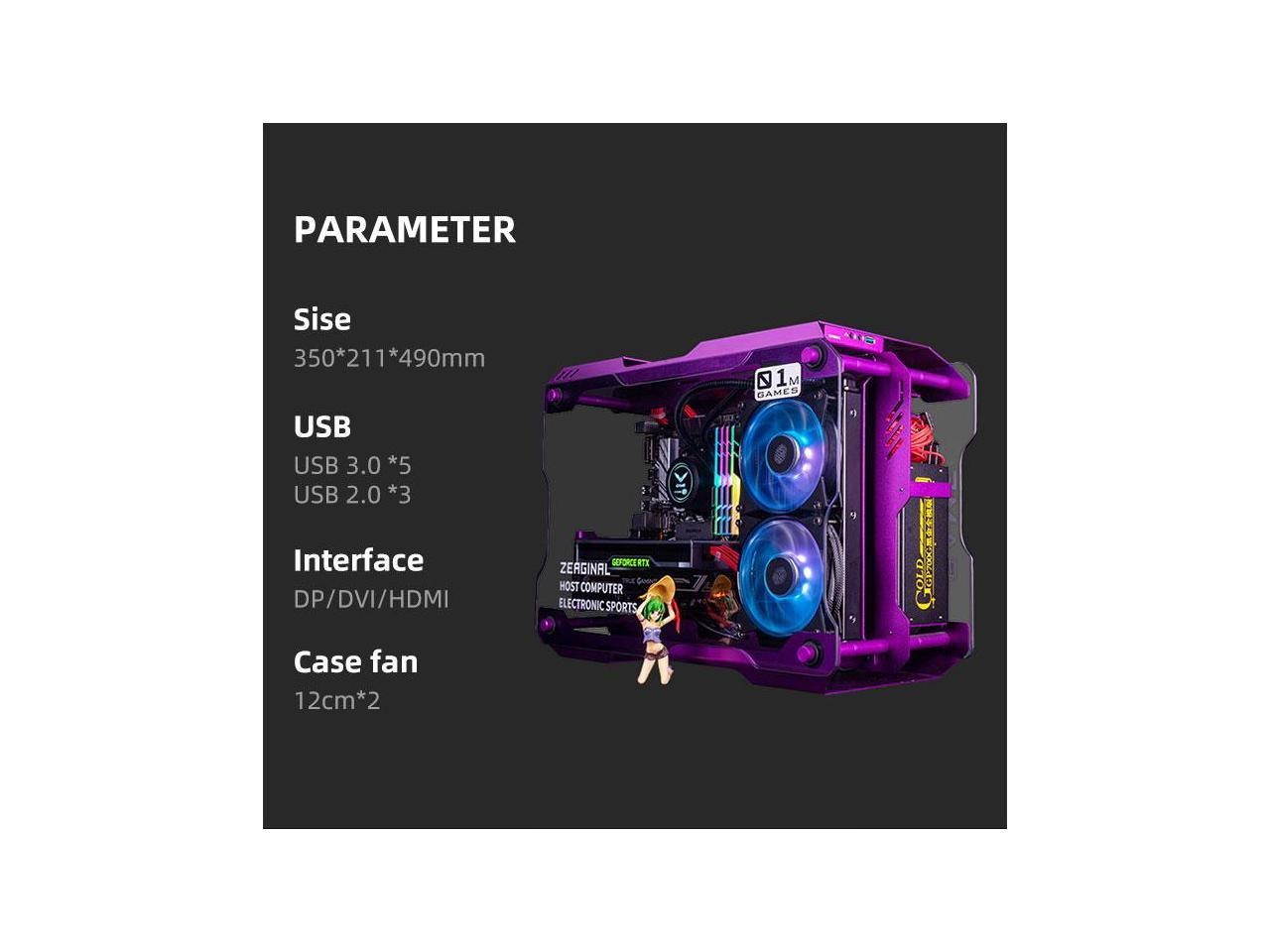 IPASON - Gaming Desktop - Ryzen5 5600X (6 Core up to 4.7GHz 7nm) - Geforce GTX 2060 6GB - 500GB SSD NVMe - 16GB(8GB*2) 3200MHz - B550M Motherboard - Windows 10 home - RGB Fans - Gaming PC