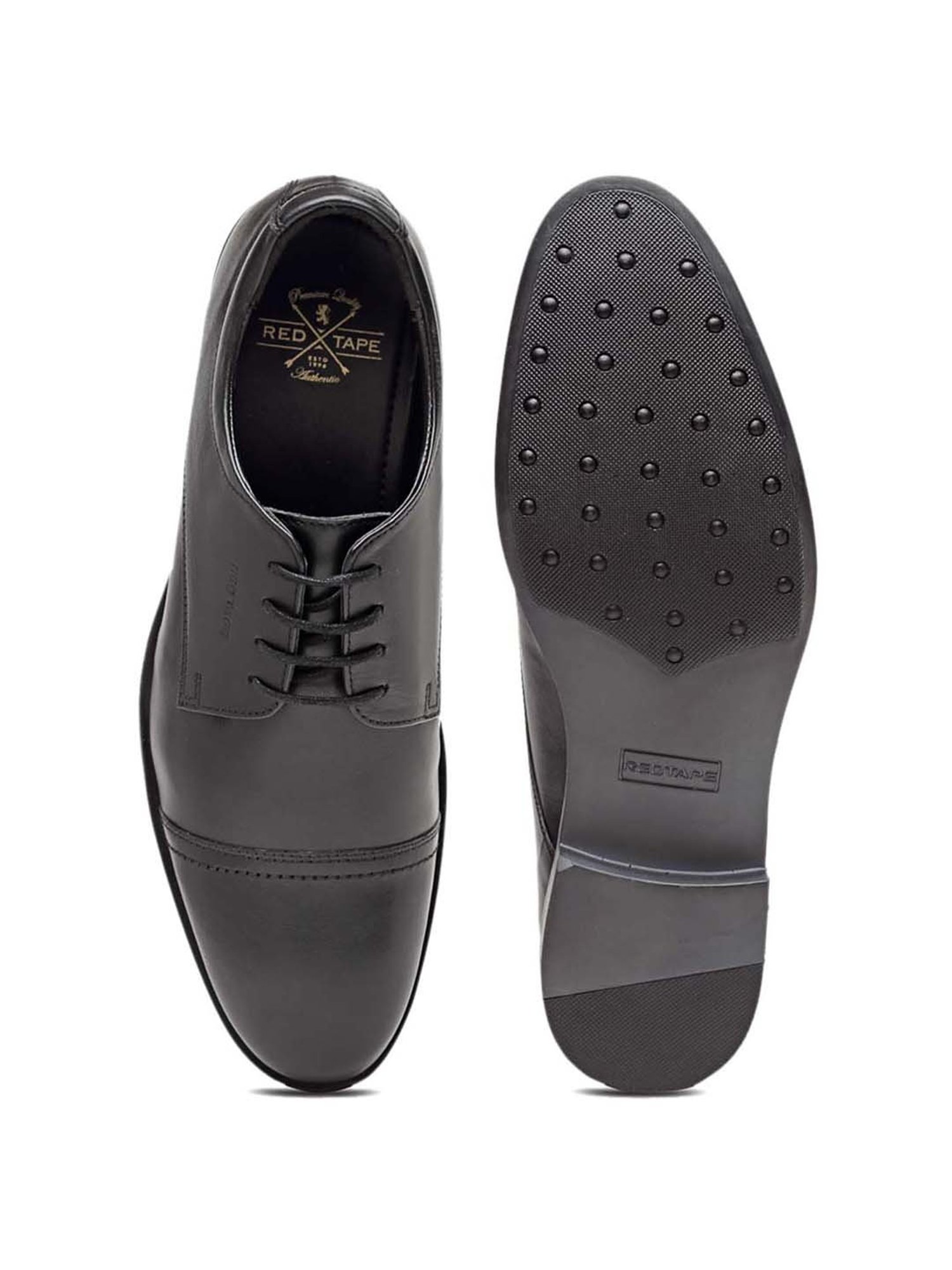 Red Tape Men's Black Derby Shoes