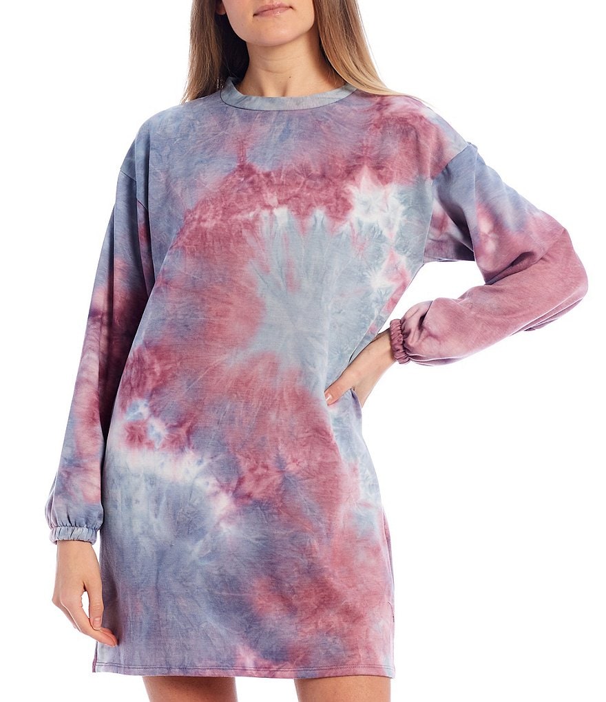 Good Luck Gem Tie-Dye Tunic Dress