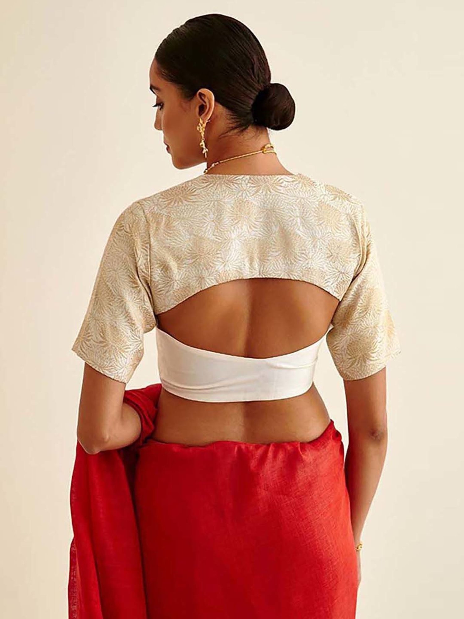 Salwar Studio Red Textured Blouse