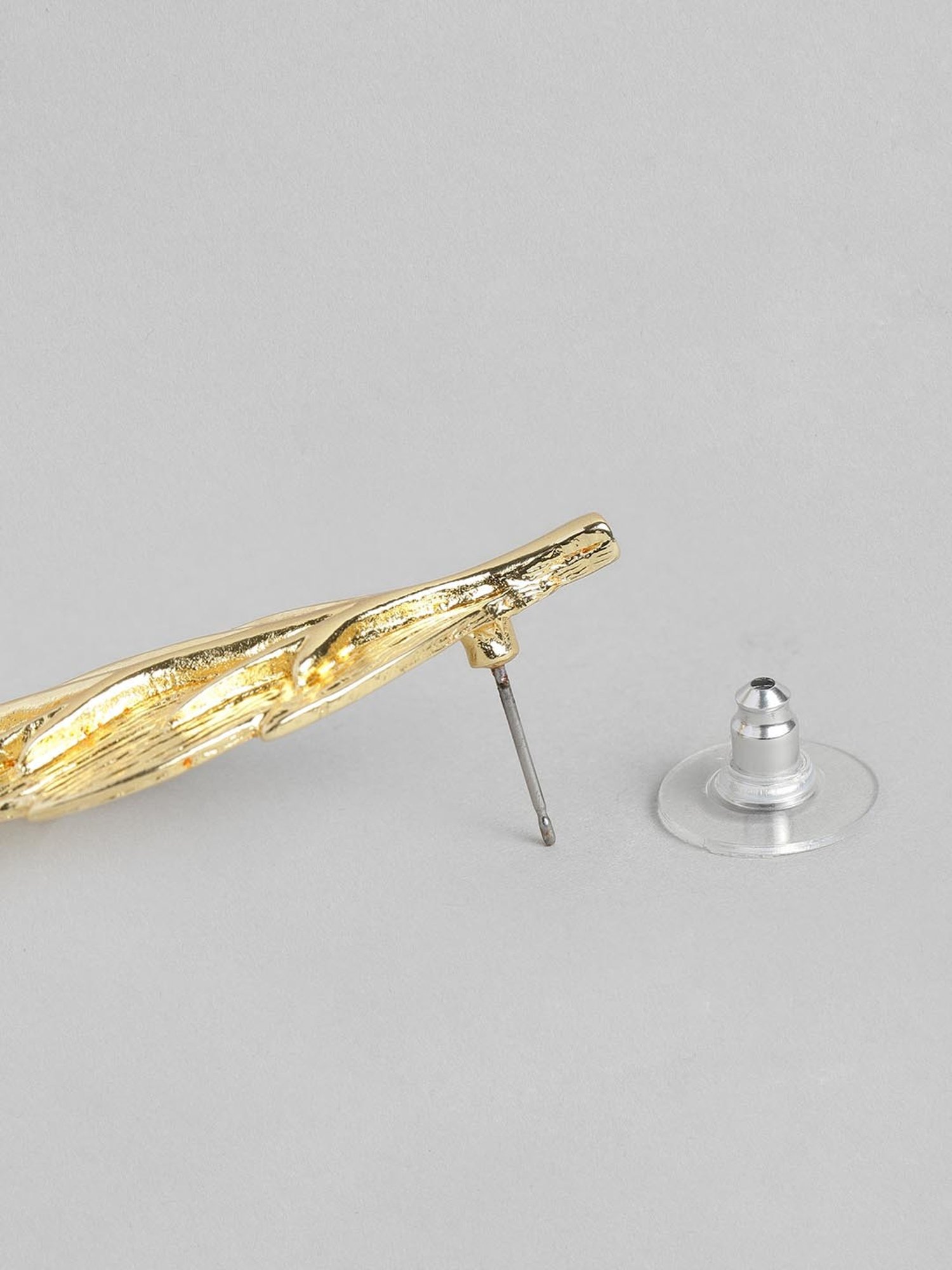 Estele Gold-Plated Pretty Leaf Designer Earrings for Women