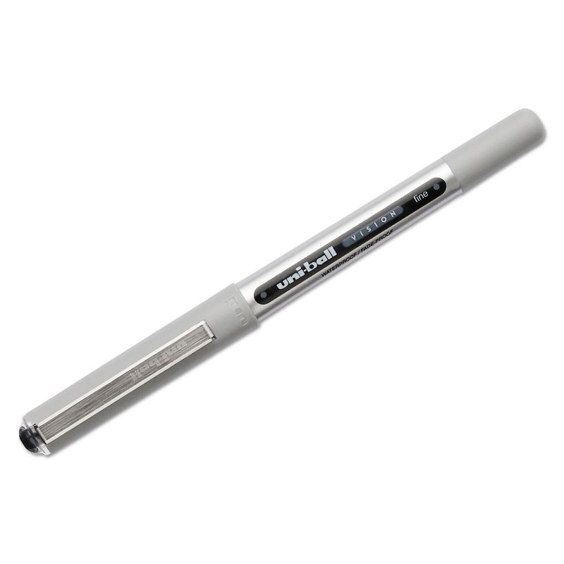 uni-ball Stick Roller Ball Pen Fine 0.7mm Black Ink Black/Gray BarrelStand 60126