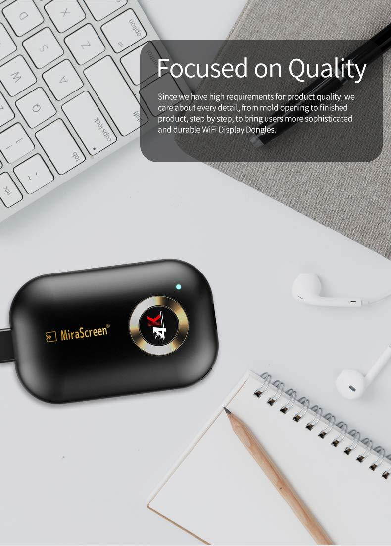 Screen Mirroring Adapter for TV, MiraScreen G9 Plus 5G 4K Wireless Display Dongle for PC Tablet Phone to TV Projector Monitor