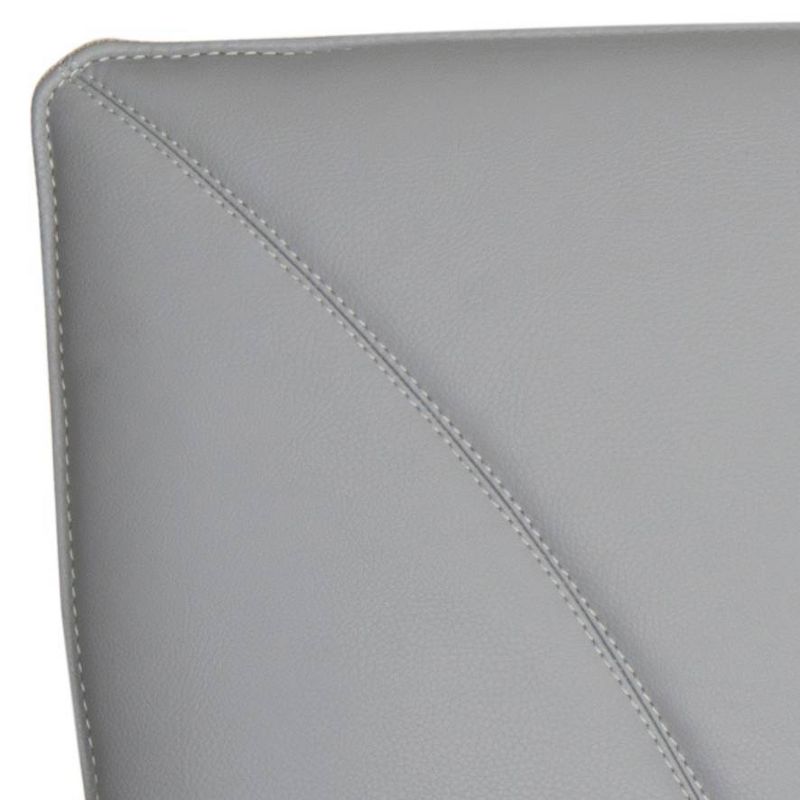 Johannes Mid Century Modern Leather Settee Gray/Black - Safavieh