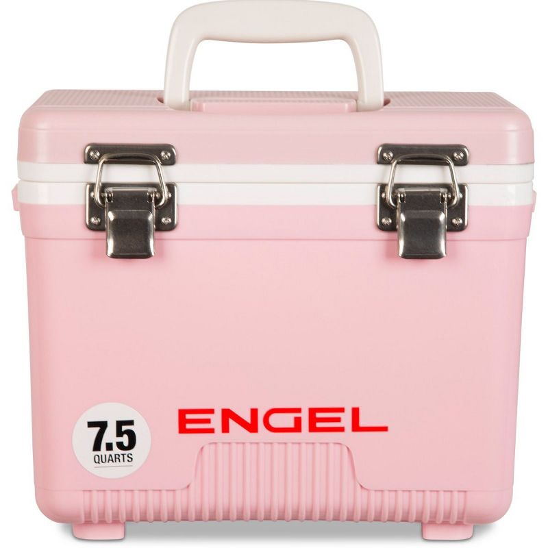 Engel 7.5-Quart 8-Can EVA Gasket Seal Ice and DryBox Cooler with Carry Handles and Shoulder Strap, Pink
