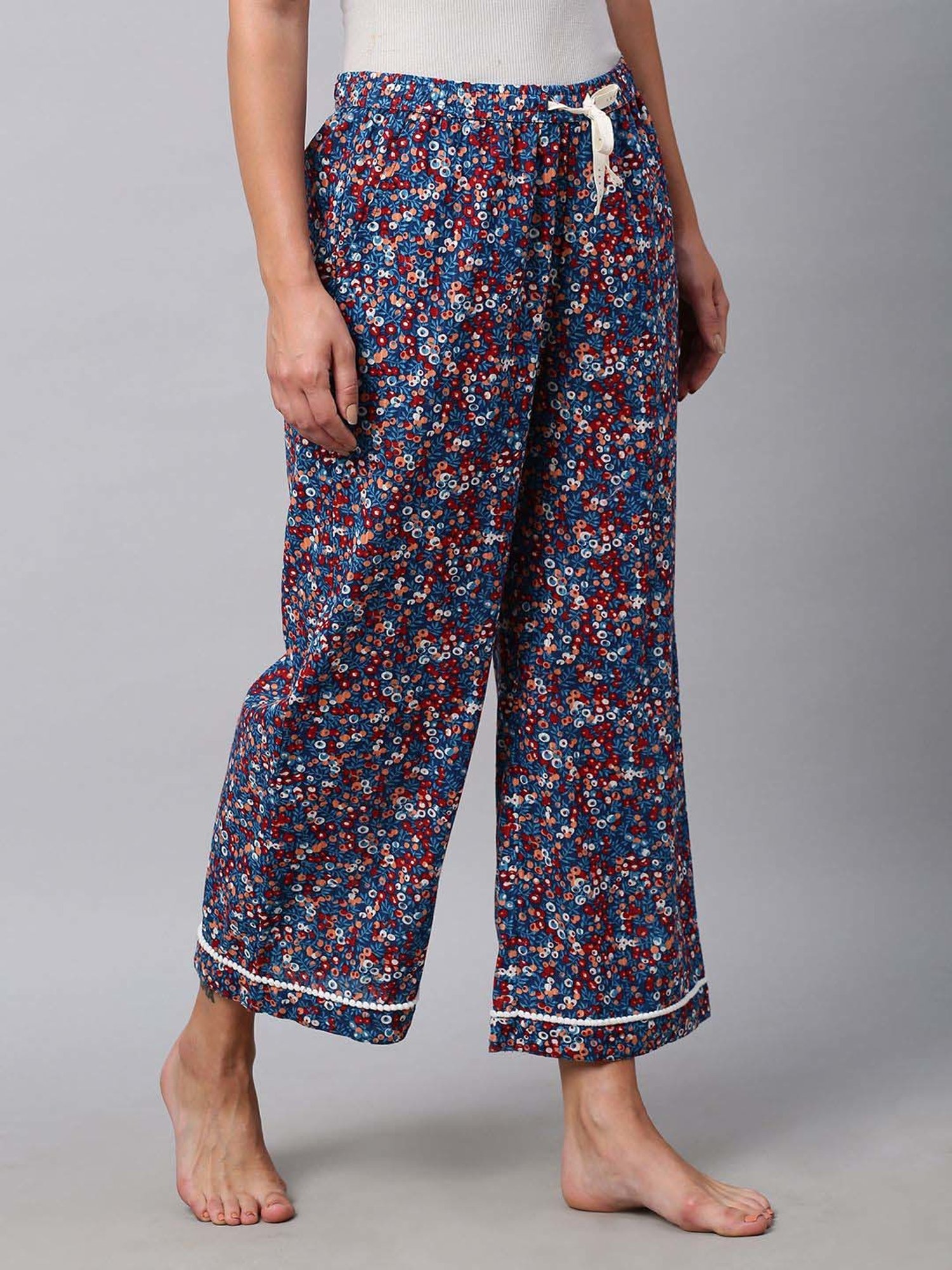 Chemistry Multicolored Cotton Floral Print Lounge Pants