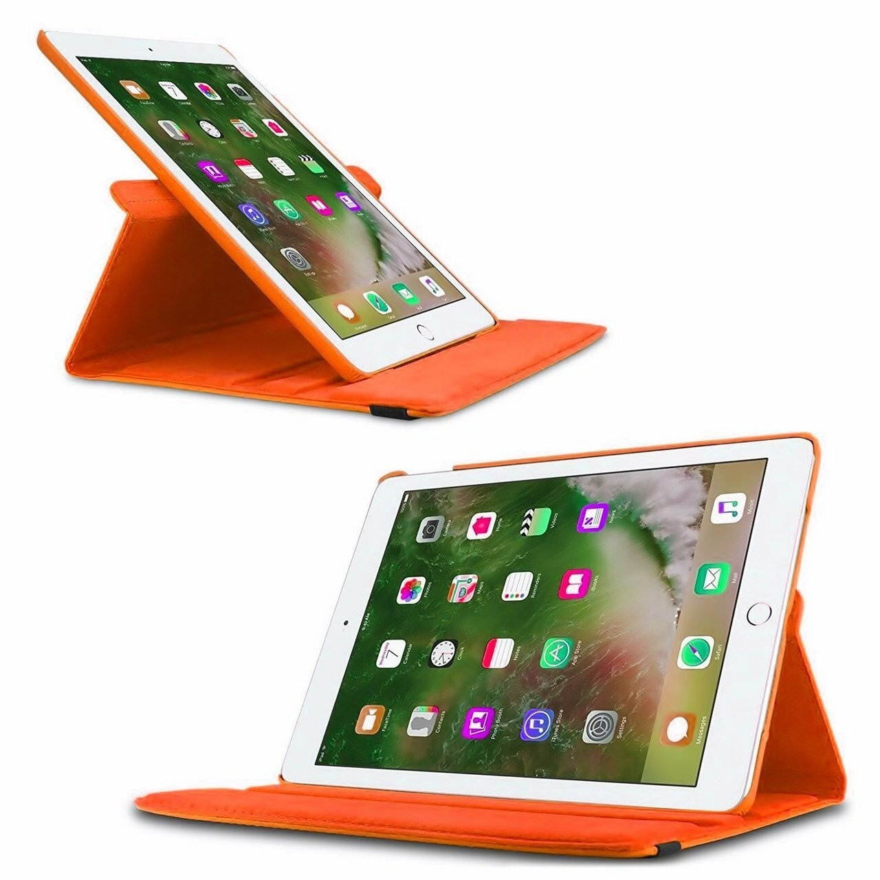 360 Degree Smart Rotating Leather Hybrid Case for iPad 10.2 inch (8th & 7th Gen) - Orange