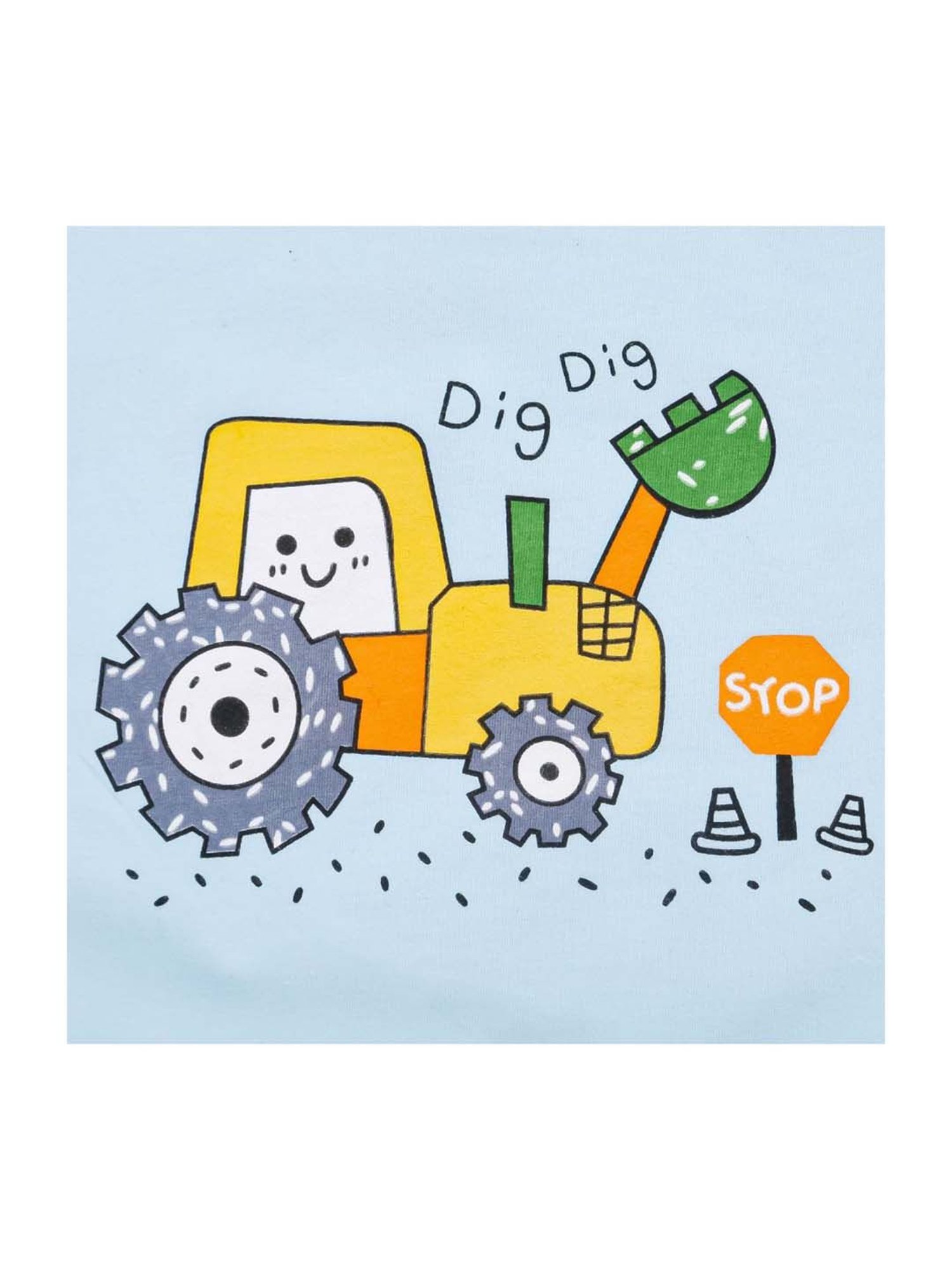 Baby Moo Kids Blue Cotton Printed T-Shirt & Pyjama