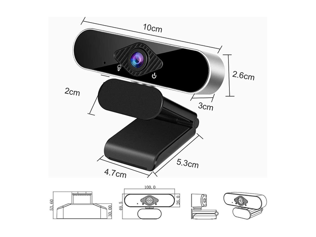 TROPRO Full HD 1080p Webcam, Webcam with Microphone Streaming Computer Web Cam for PC Laptop Desktop 360 Degree Rotation Computer Camera Highly Compatible with Win10/8/8.1/7/XP Linux Mac