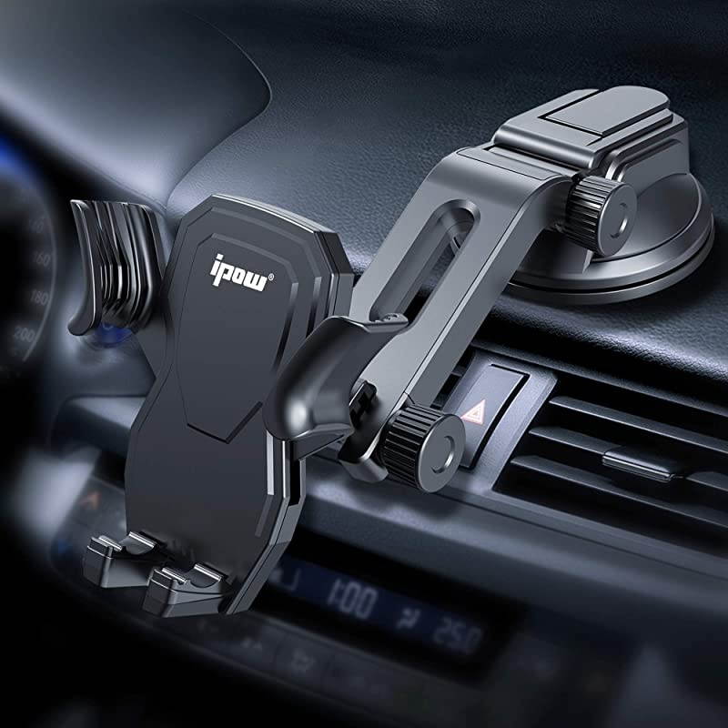 Car Phone Mount Holder Hands Free Car Phone Holder Dashboard Gravity Cell Phone Holder Mount with Auto Retractable Clamp Maximum Angle Adjustment for iPhone XRXS MaxX87 Galaxy S10S9Note 9
