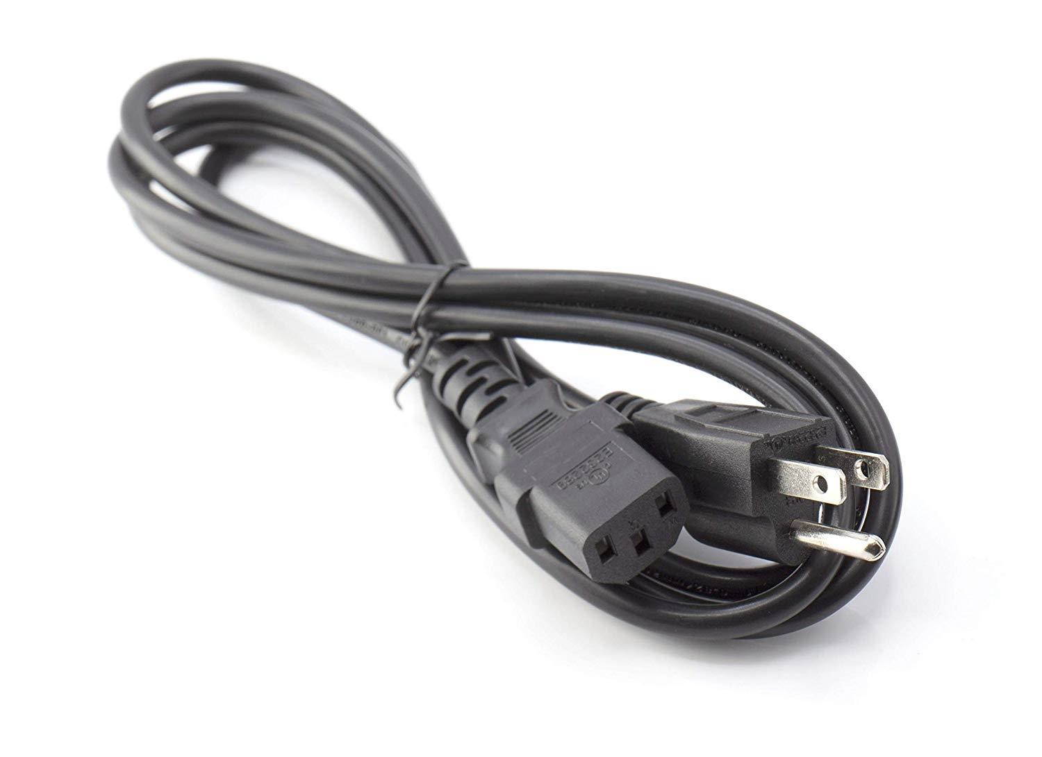 AC Power Cord 3 Prong (18 awg) for TV PC Monitor Wall Mount Set Up |Black &ndash; 6ft