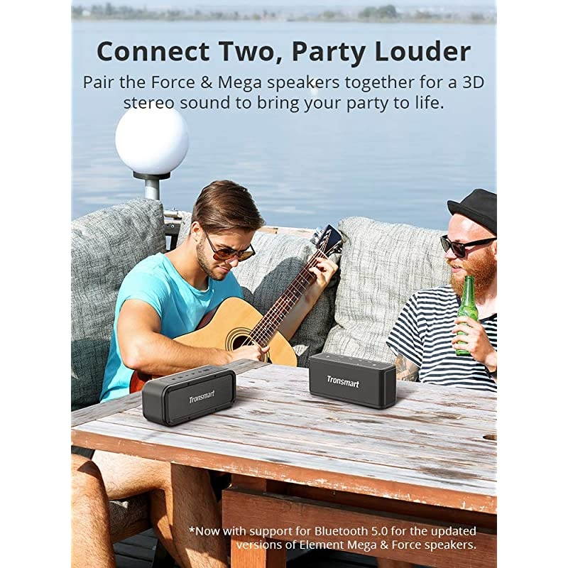 Portable Bluetooth Speakers  Force 40W IPX7 Waterproof Bluetooth 50 Wireless Speakers with TriBass Effects TWS 15Hour Playtime DualDriver with Builtin Mic NFC