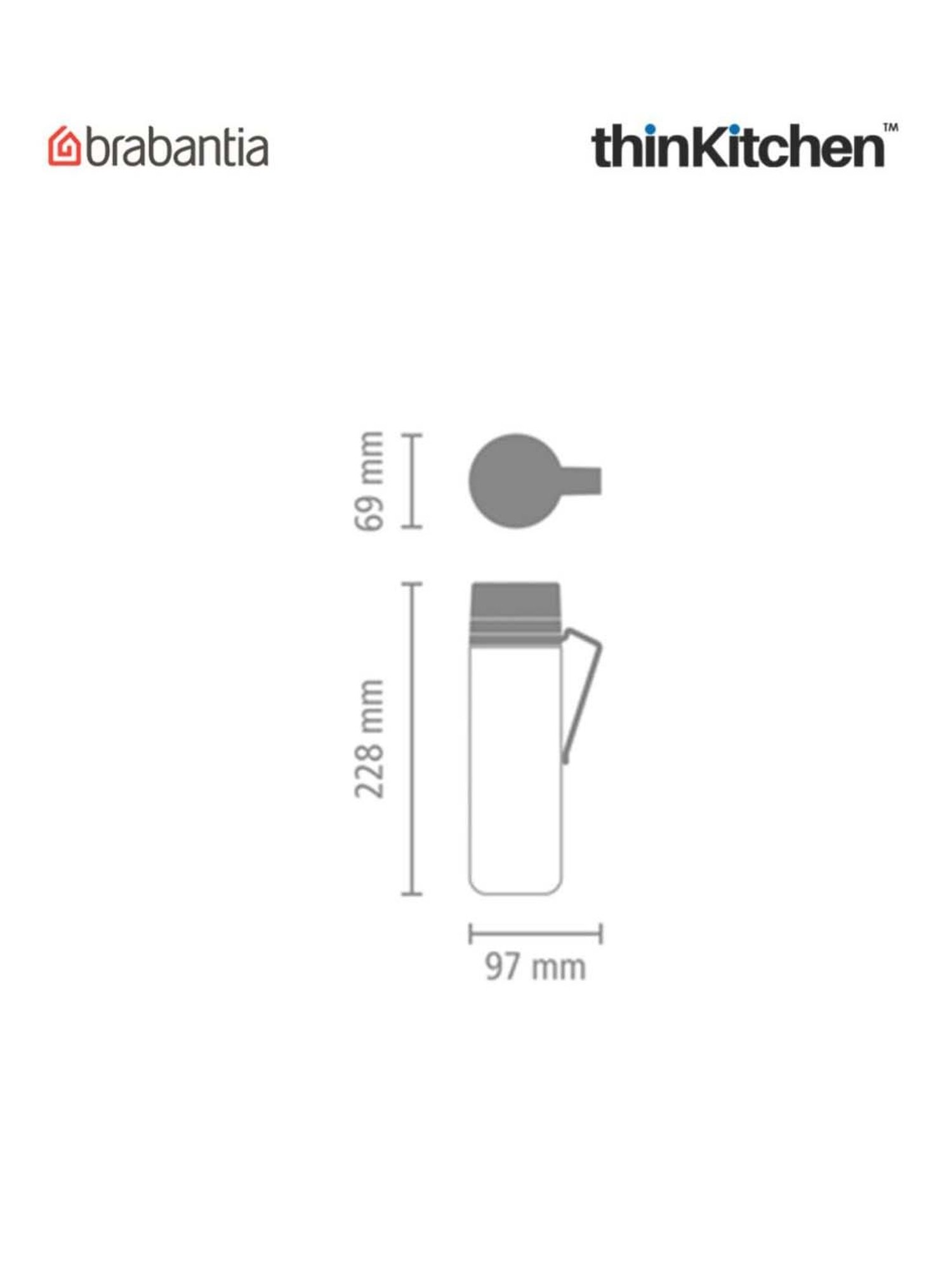 Brabantia Dark Grey Plastic Make & Take Water Bottle With Strainer (10 L)