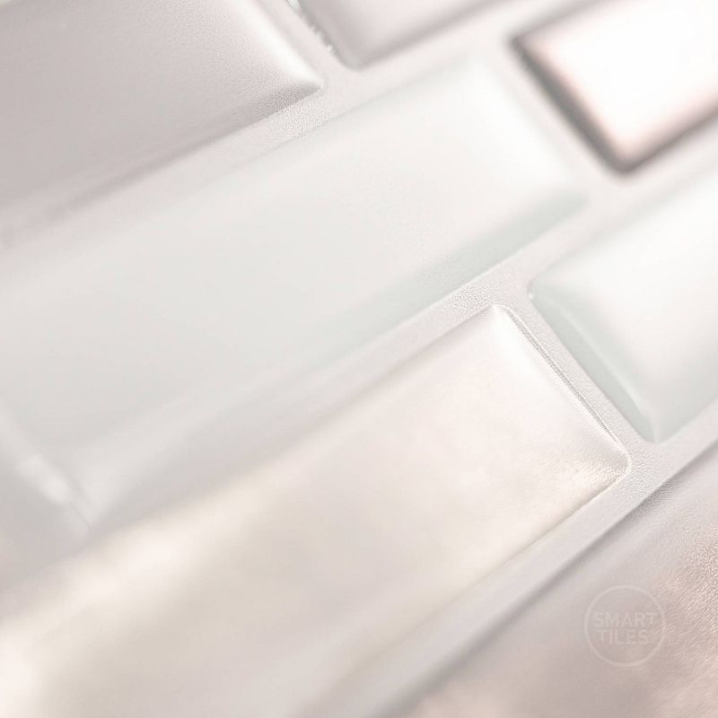 Smart Tiles 3D Peel and Stick Backsplash 4 Sheets of 10.20" x 9" Kitchen and Bathroom Wallpaper Milenza Bigio