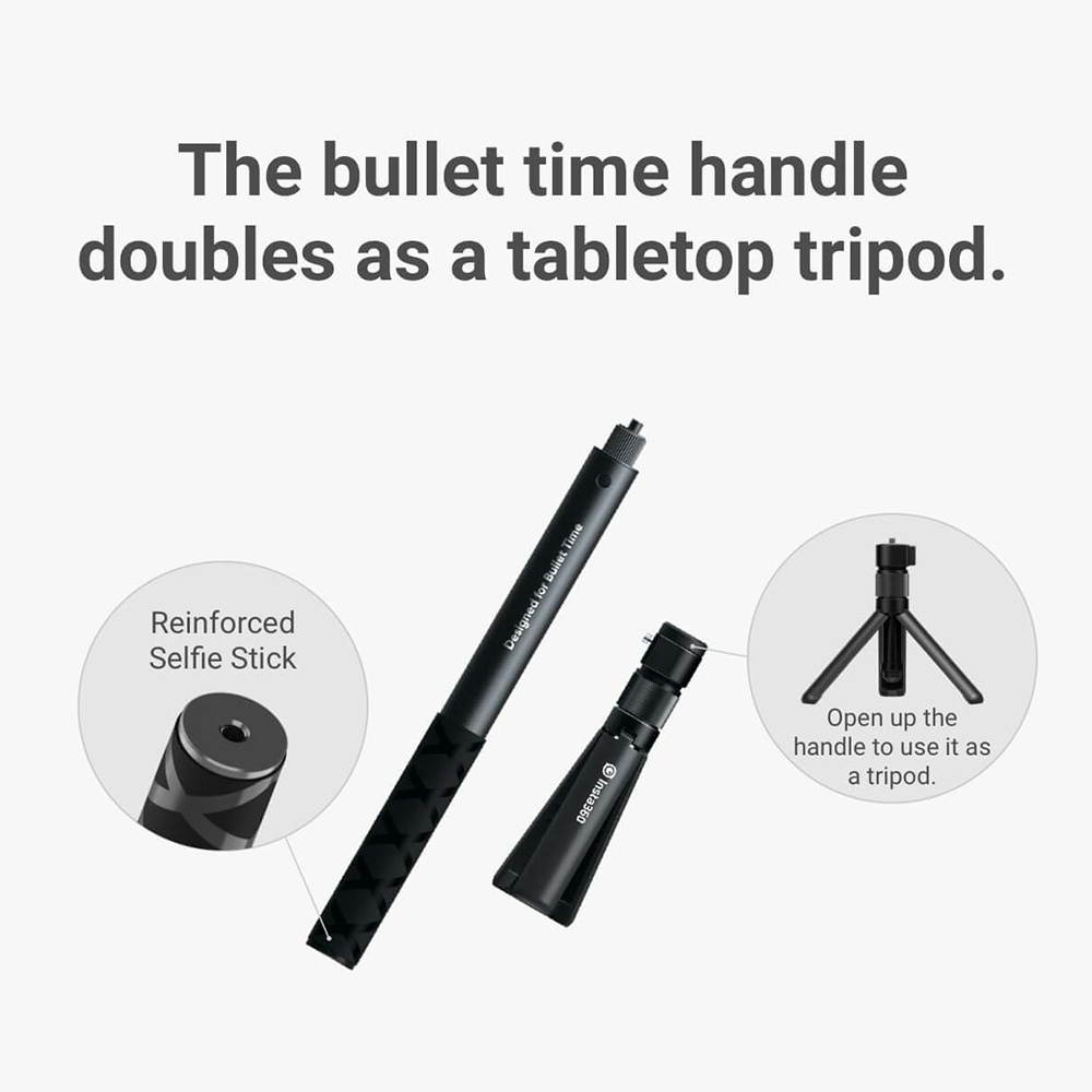 Insta360 Bullet Time Bundle with Invisible Selfie Stick Folded Tripod Handle for Insta360 ONE X2/ ONE R/ ONE X/ONE