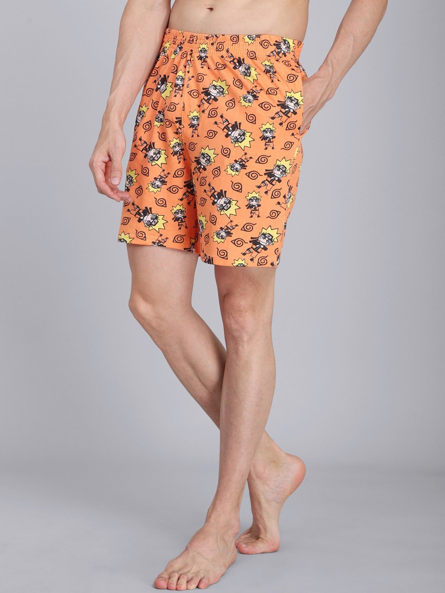 Free Authority Orange Cotton Regular Fit Naruto Printed Boxers