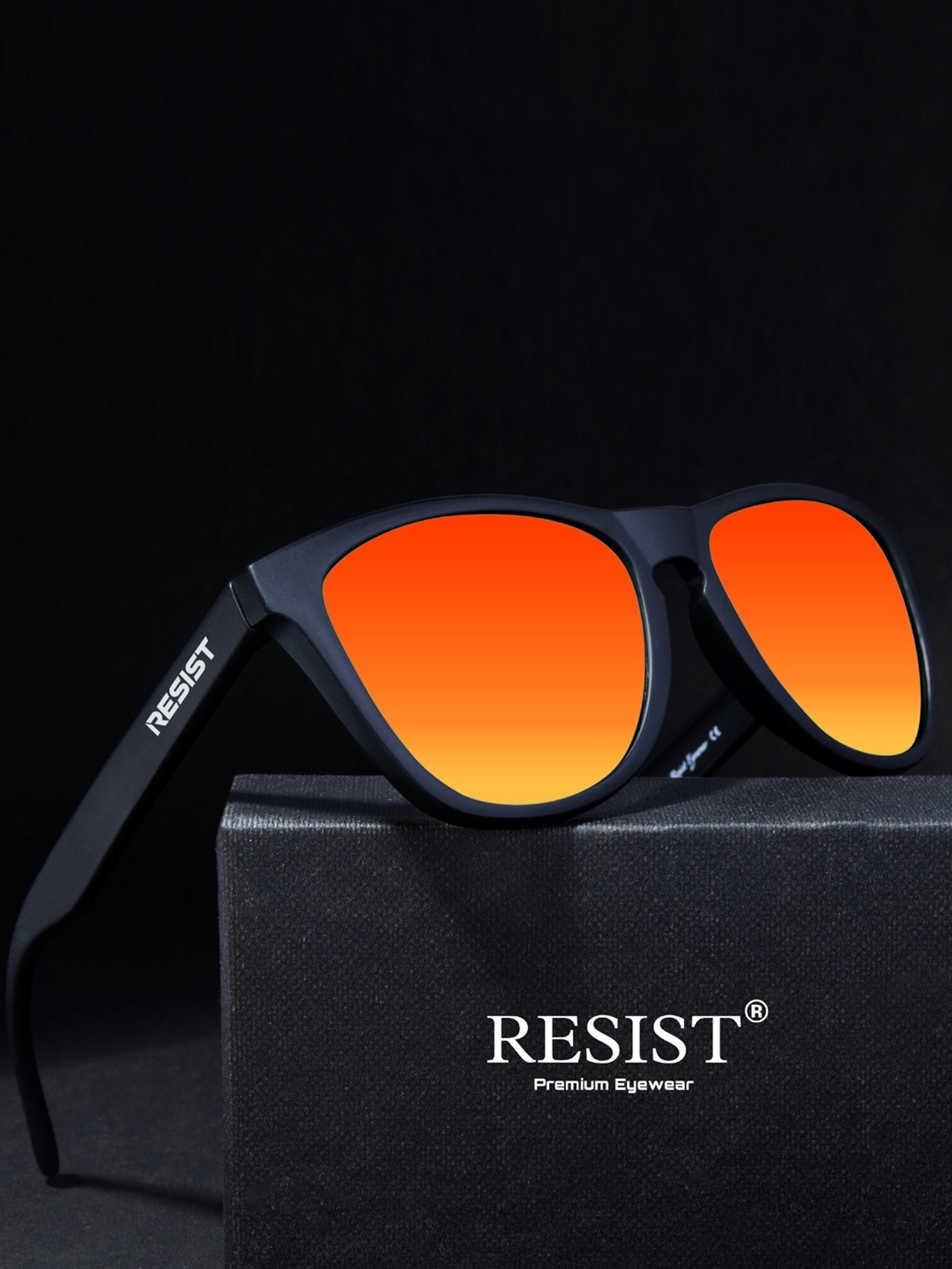 Resist Eyewear Orange Wayfarer UV Protection Unisex Sunglasses