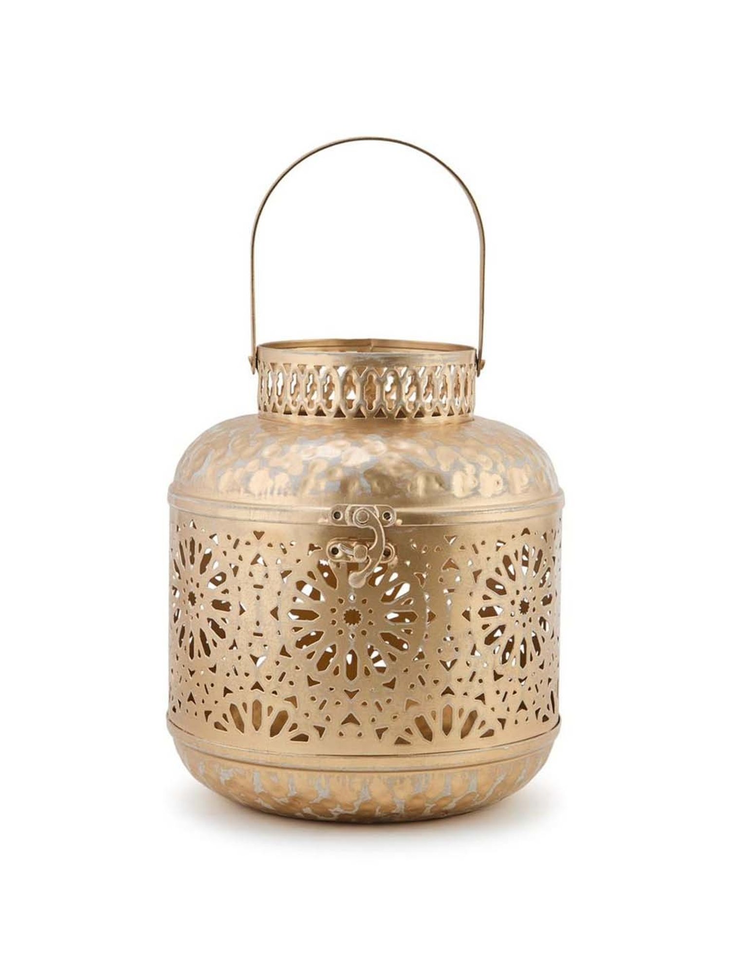 Fabindia Home Gold Metal Cutwork Nira Hanging Lantern