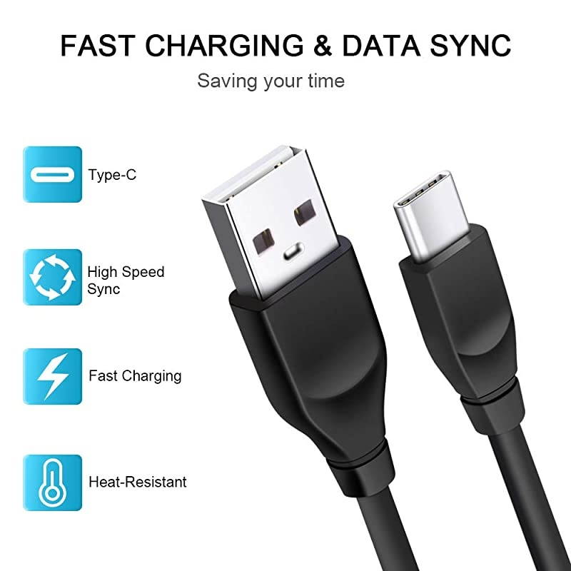 C Charger Set, Dual Port Wall Plug with 2Pack Fast Charging Type C Cord Compatible with Samsung Galaxy Note10+ 10 9 8 S10e A20 A50 S20 S20+ S10 S10+ S9 S9+ A10e A70 A80, Google Pixel 3/3a/2XL