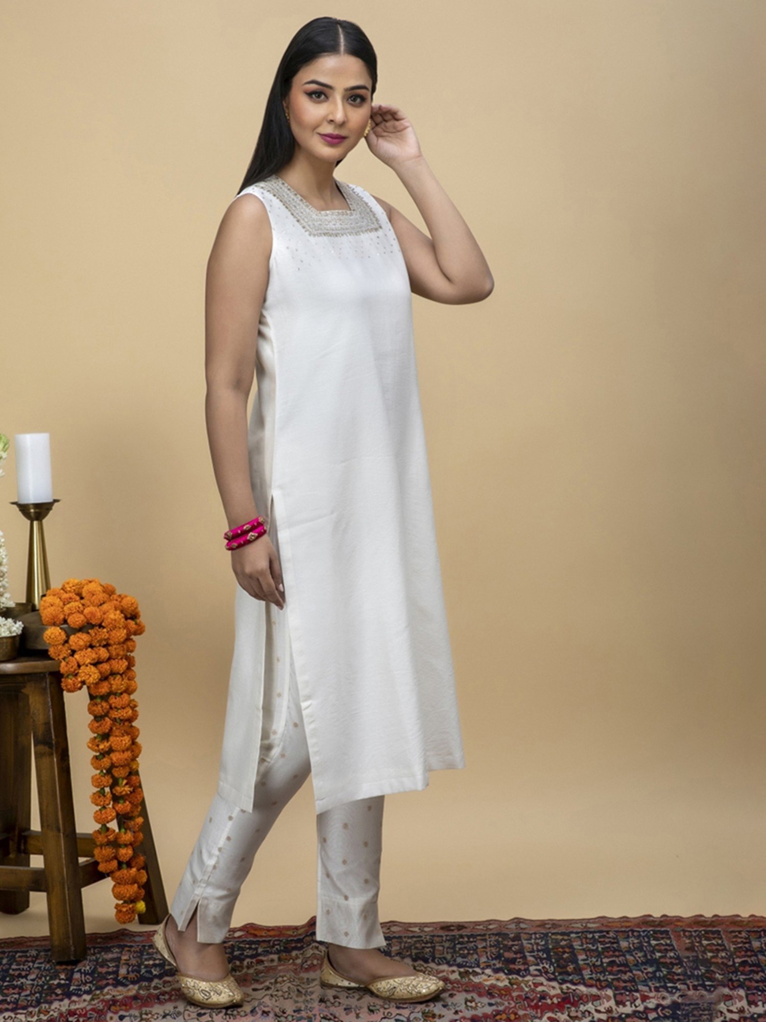 Smriti Gupta Srijana Ivory Kurta