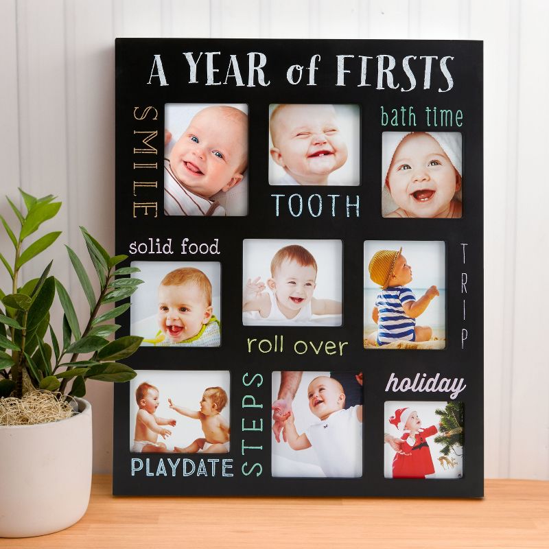 Northlight 28.75" Black Dual-Sized "Friends" Collage Photo Picture Frame Wall Decoration