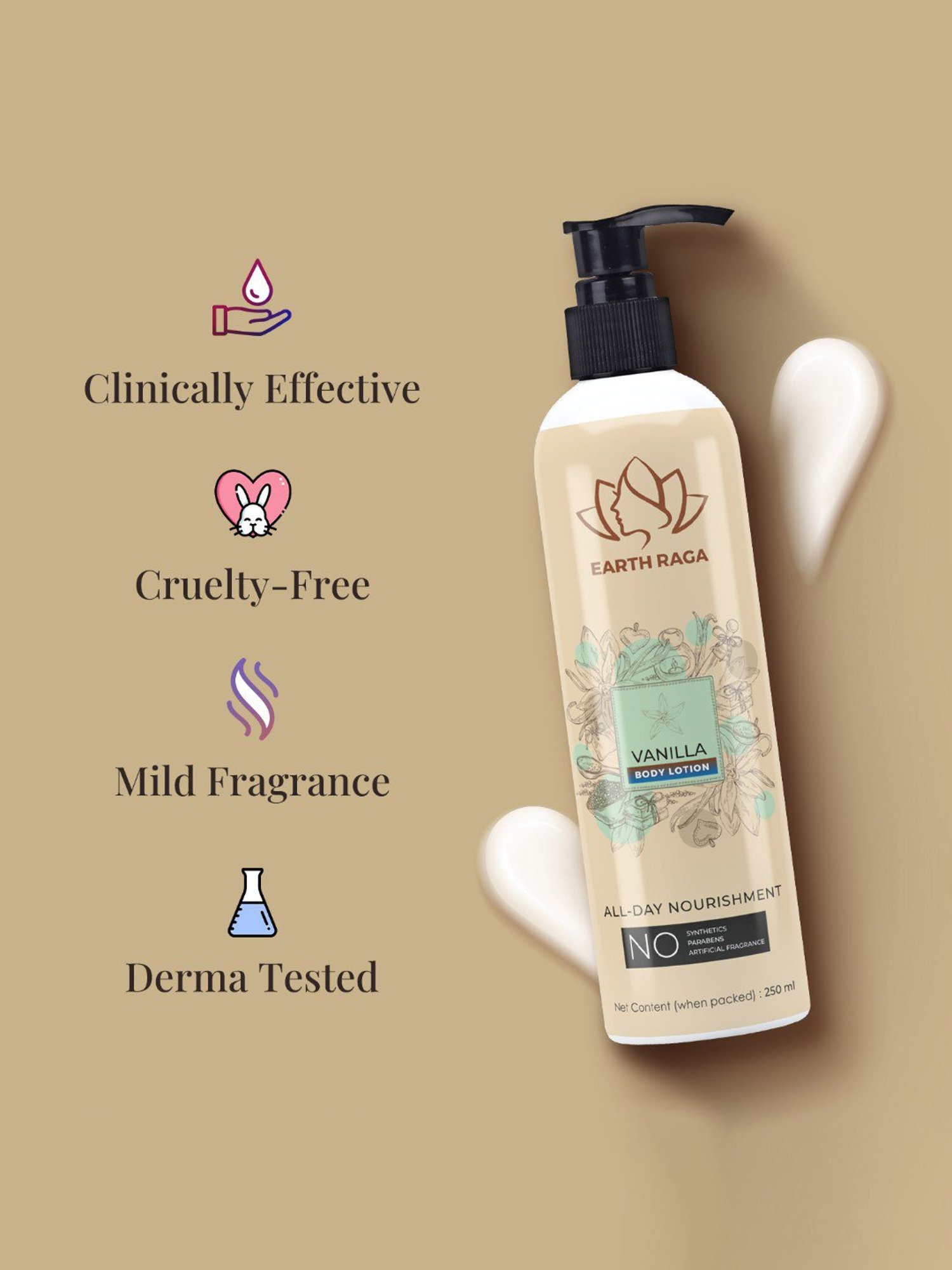 Earthraga Vanilla Body Lotion - 250 ml