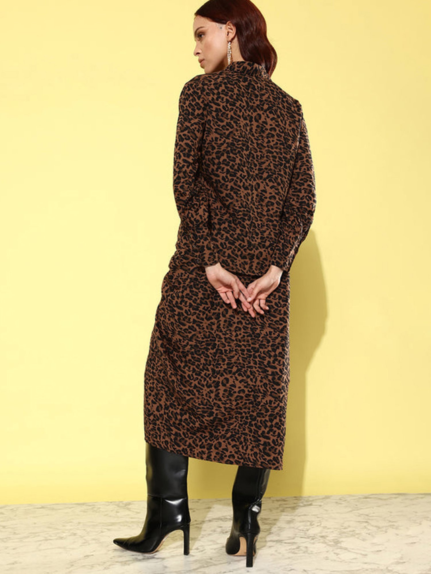 Anvi Be Yourself Brown Printed Shift Skirt