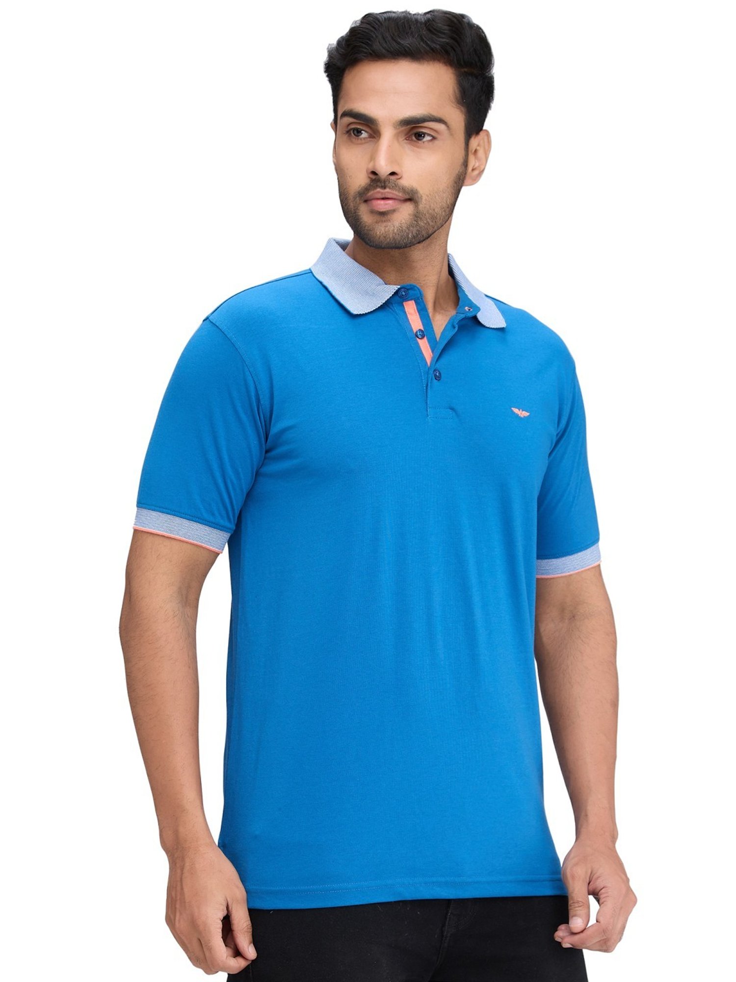 Park Avenue Blue Slim Fit Polo T-Shirt