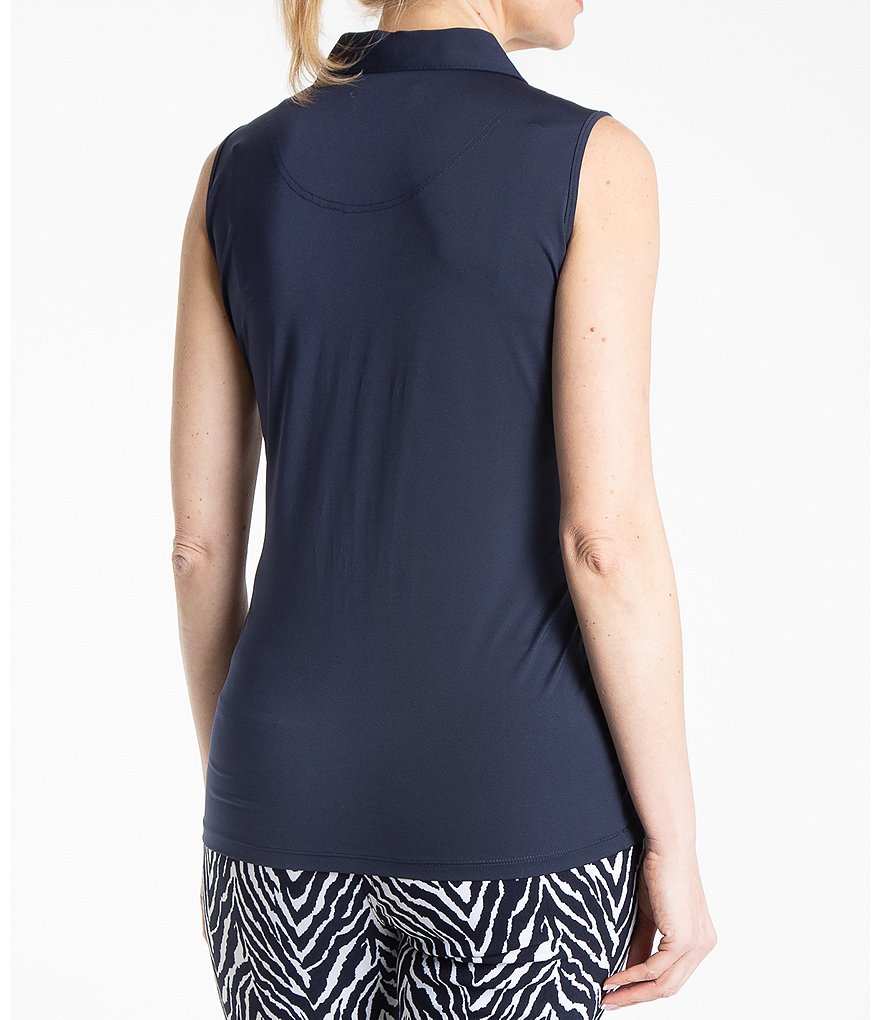 Sport Haley Aria Sleeveless Solid Polo Top