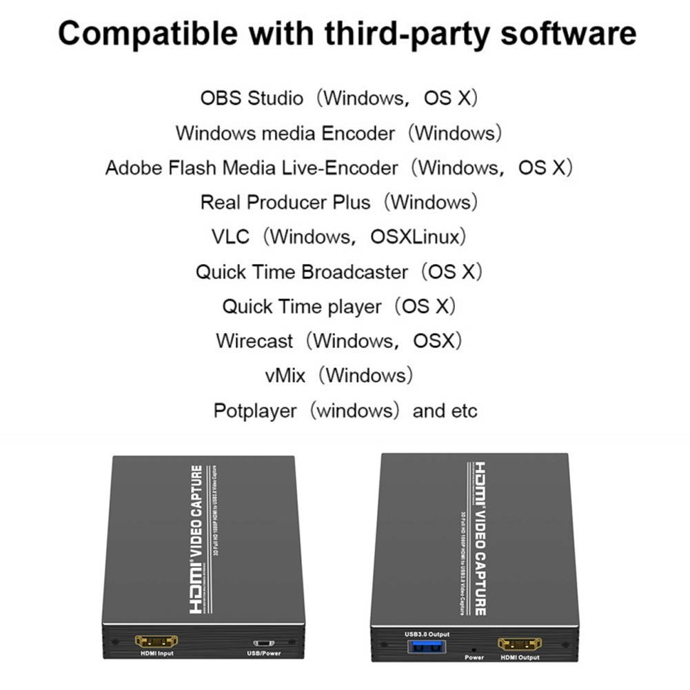 4K 1080P HDMI To USB3.0 Video Capture Card Live Streaming Camera DVD Camcorder