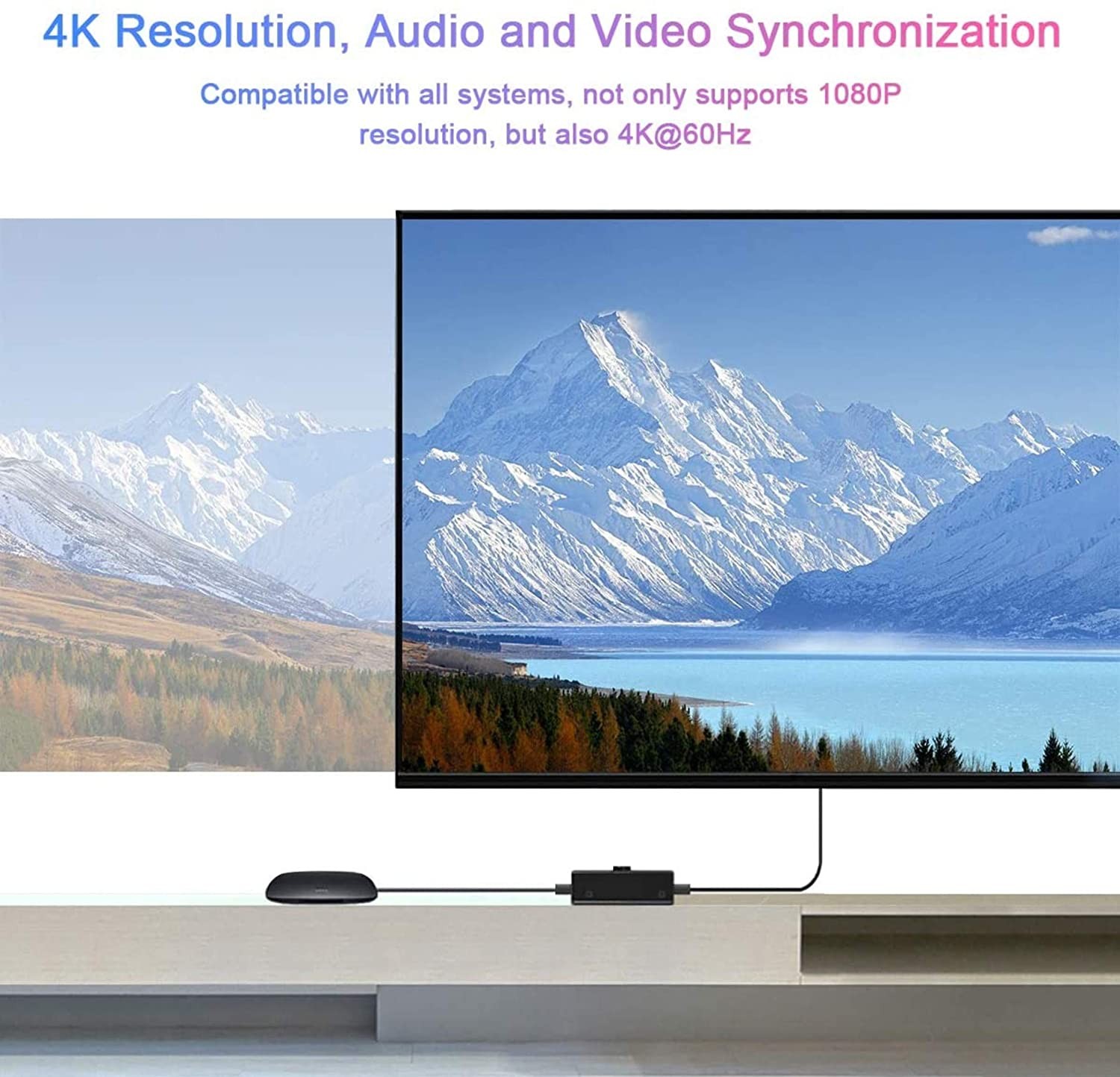 HDMI Switch 4K 60hz HDMI Splitter-Aluminum Bi-Directional HDMI Switcher 2 Input 1 Output, HDMI Switch Splitter 2 x 1/1 x 2. No External Power Required, Support 4K 3D HD 1080P for Xbox PS4 Roku HDTV