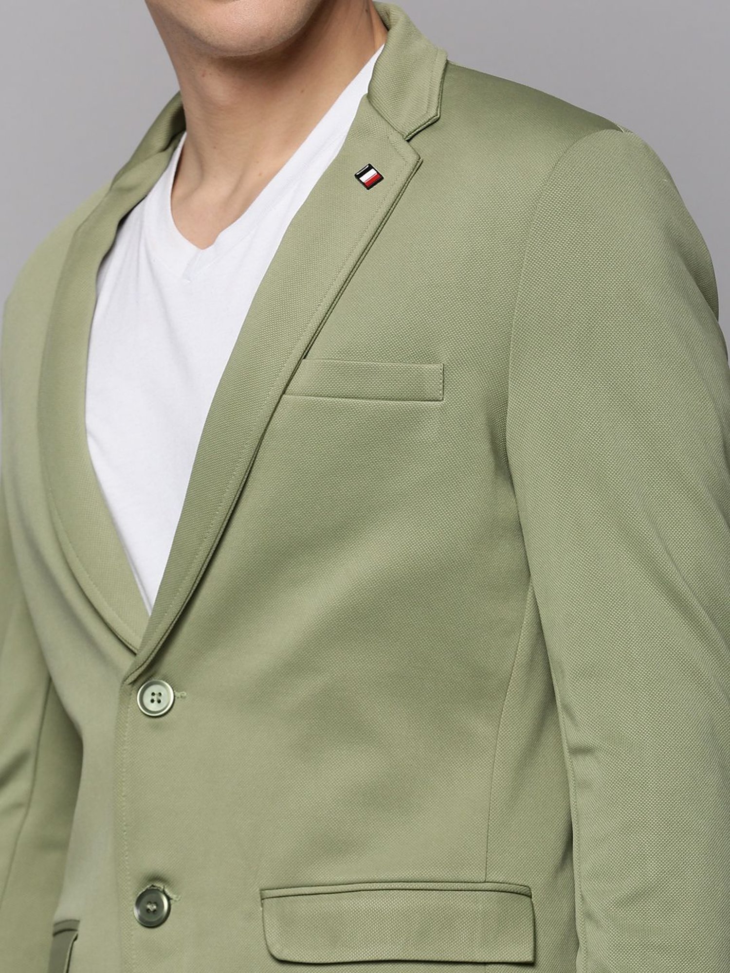 Louis Philippe Light Blue Regular Fit Blazer