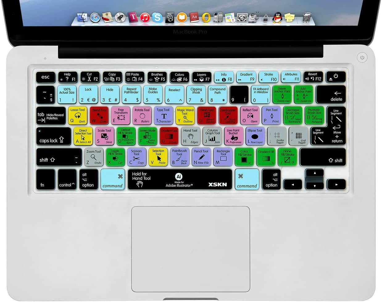 XSKN for Adobe InDesign Shortcut Keyboard Cover Functional Hotkey Design Hot Keys Silicone Rubber Skin for MacBook Pro 13" 15" 17" (with or w/Out Retina Display) iMac and MacBook Air 13", US EU Both