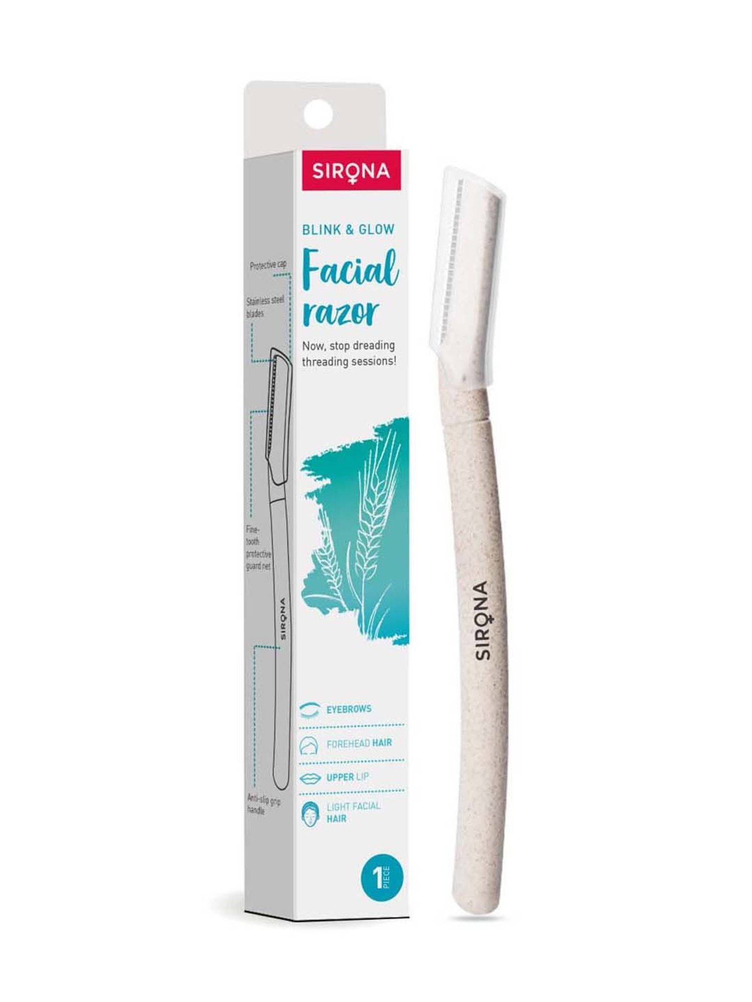 Sirona Blink & Glow Eyebrow & Face Razor for Women