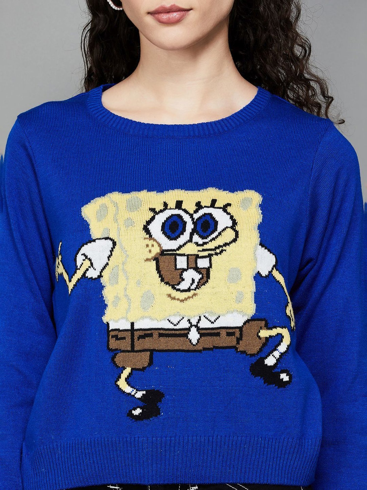 Ginger by Lifestyle Blue Printed Sweater