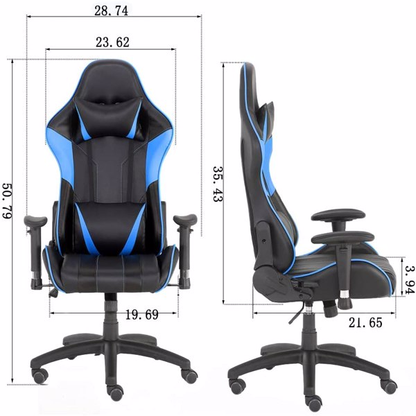 Gaming Chair, High Back PU Leather Office Chair, Adjustable Video Gaming Chairs, Swivel Racing Chair