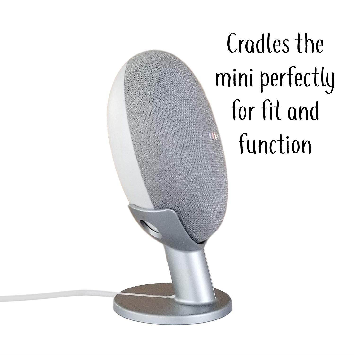 Mount Genie Google Home Mini Pedestal: Improves Sound Visibility and Appearance - Cleanest Mount Holder Stand for Google Mini - Designed in USA (Charcoal)