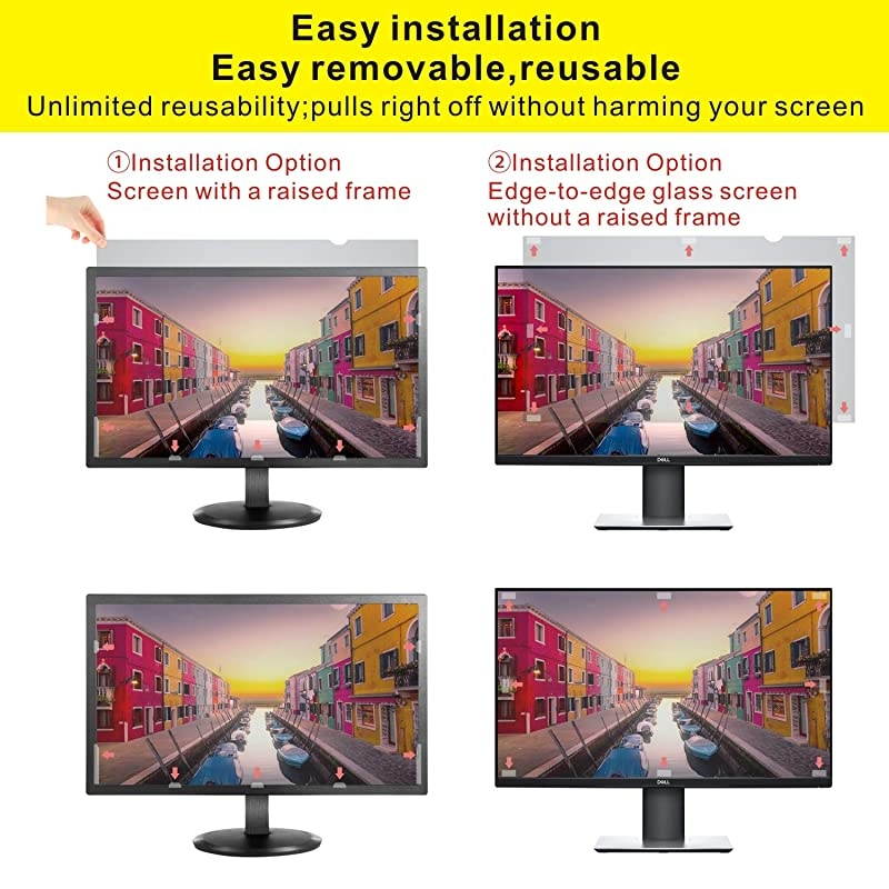 25 Inch Computer Privacy Filter for 25quot Widescreen Monitor169 Aspect Ratio Screen Protector Film for Data Confidentiality AntiSpy AntiBlue Light AntiGlare FussFree Installation