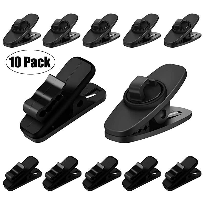 Earphone Wire Clip Headphone Mount Cable Clothing Clip Earbud Clip to Keep EarphoneMicrophone Cord in Place for 15mm Wire Diameter Round Wire Earphone10 Pcs Black