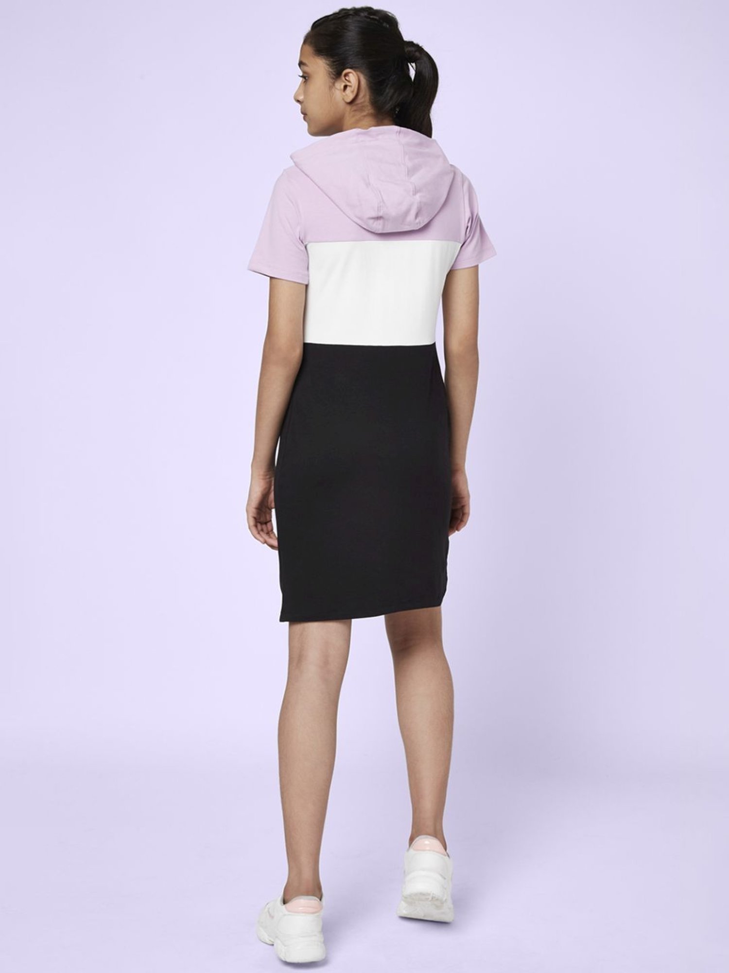 Coolsters by Pantaloons Kids Lilac & Black Cotton Printed Dress