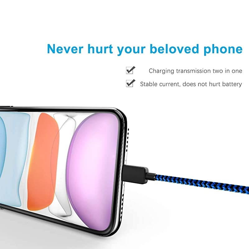 Type C Cable 5Pack (3/3/6/6/10 FT) Nylon Braided Fast Charging Charger Sync Cord Compatible with Samsung Galaxy S10 S10E S9 S20 Plus Note 10 9 8 S8 Z LG V20 G5 G6 Google Pixel(Blue)