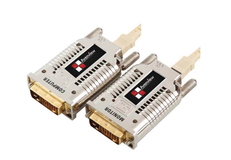 DVI over Fiber Optic Extender up to 1000M - SC and EMI Shielded Unit