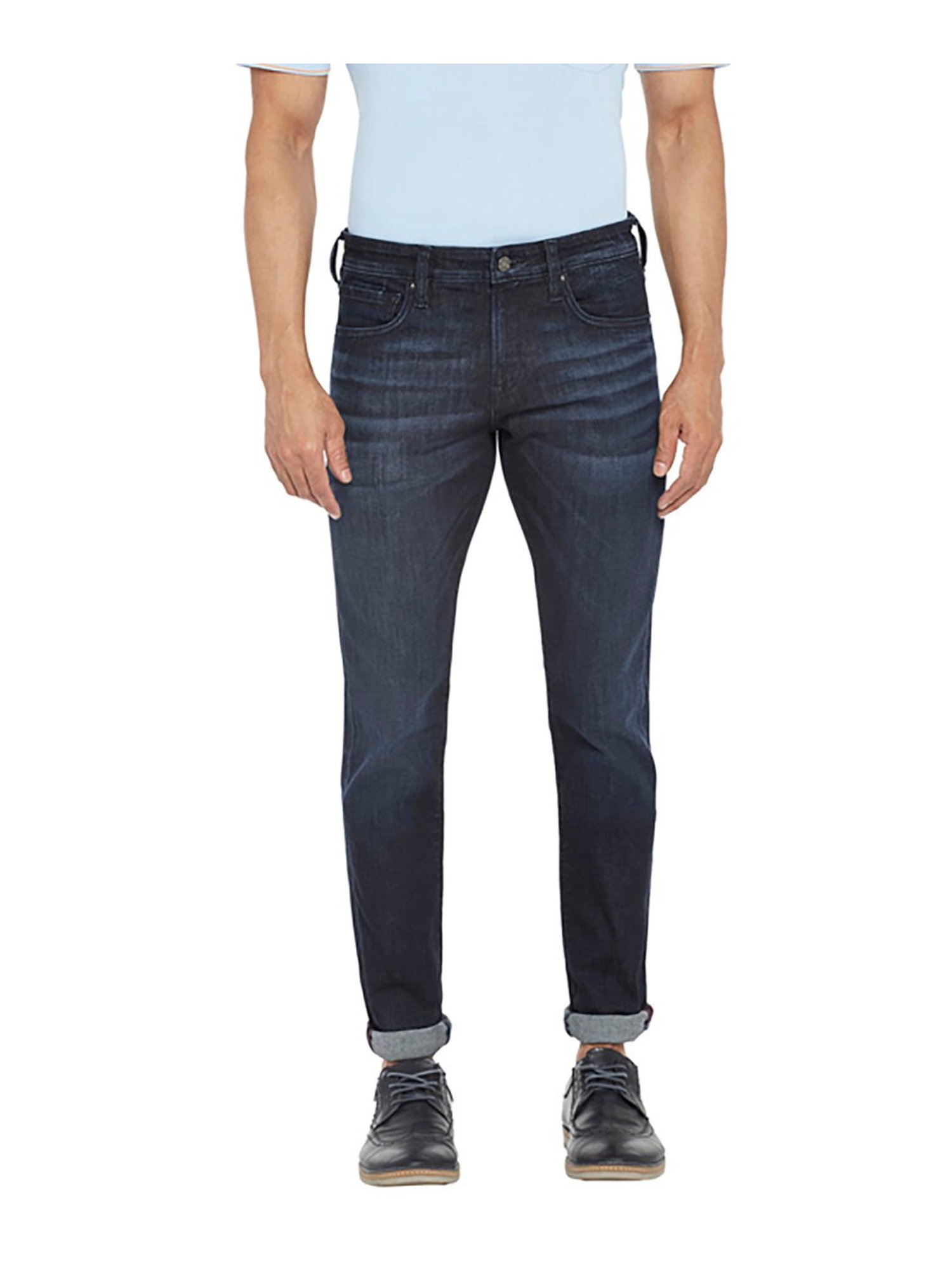 EVERBLUE Blue Tapered slim Fit Midrise Stretchable Jeans