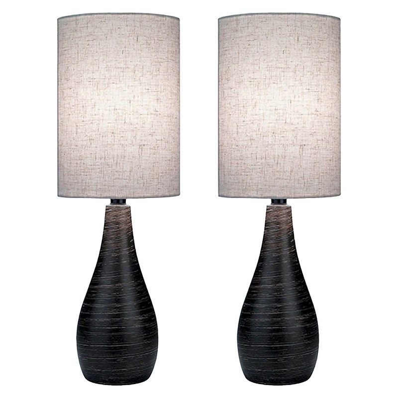 2pk Quatro 1 Table Lamp Brushed Dark Bronze - Lite Source