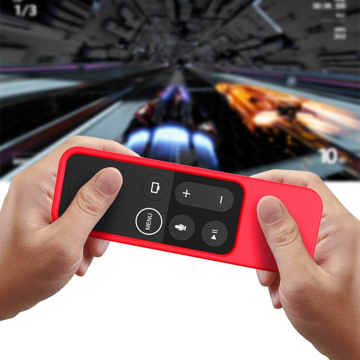 Bear Motion Case for Apple TV 4K / 5th 4th Gen Remote Controller - Silicone Shock Resistant Cover for Apple TV 4K Siri Remote Controller (Case for Apple TV 4K / 5th 4th Gen Remote, Red)