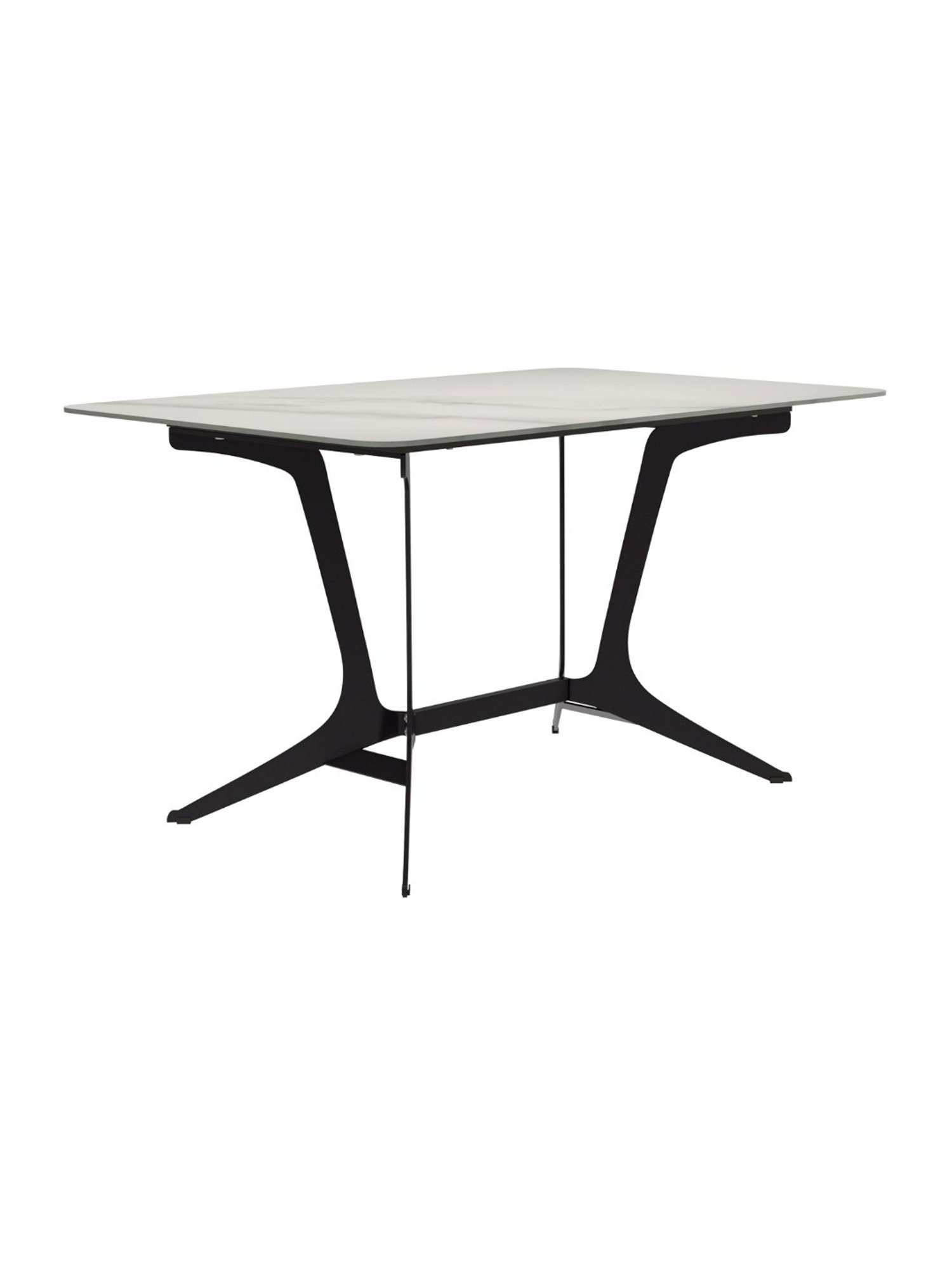 Godrej Interio Kosmic Black & White Ceramic 6 Seater Rectangular Dining Table