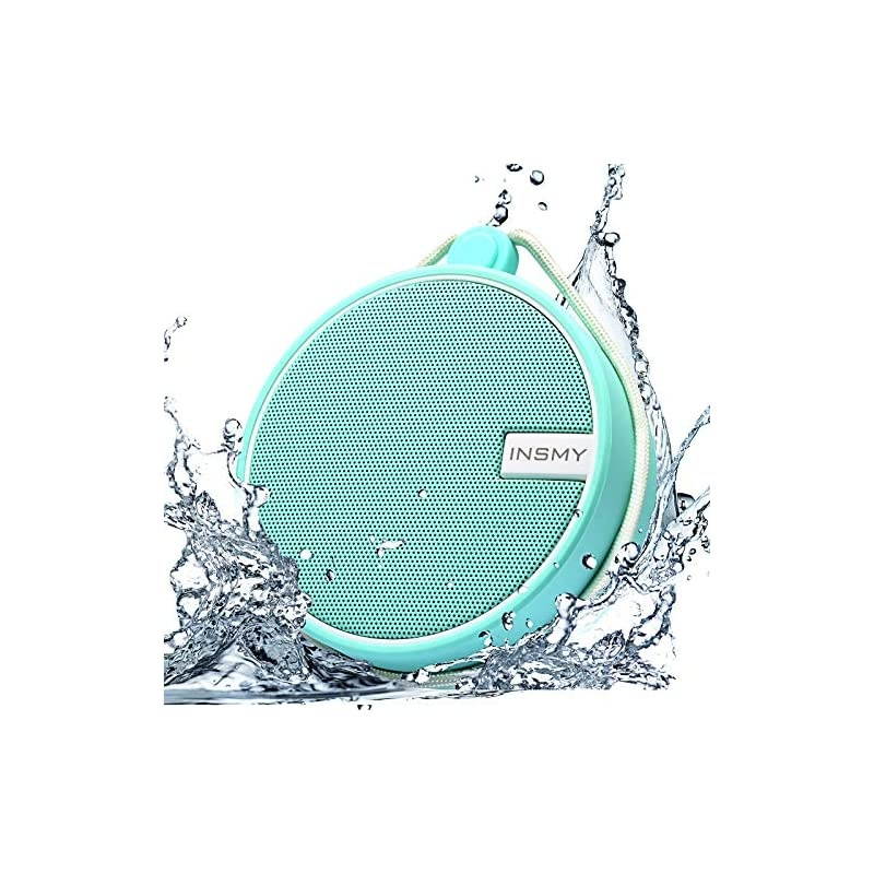IPX7 Waterproof Shower Bluetooth Speaker Portable Wireless Outdoor Speaker with HD Sound Support TF Card Suction Cup for Home Pool Beach Boating Hiking 12H Playtime Mint
