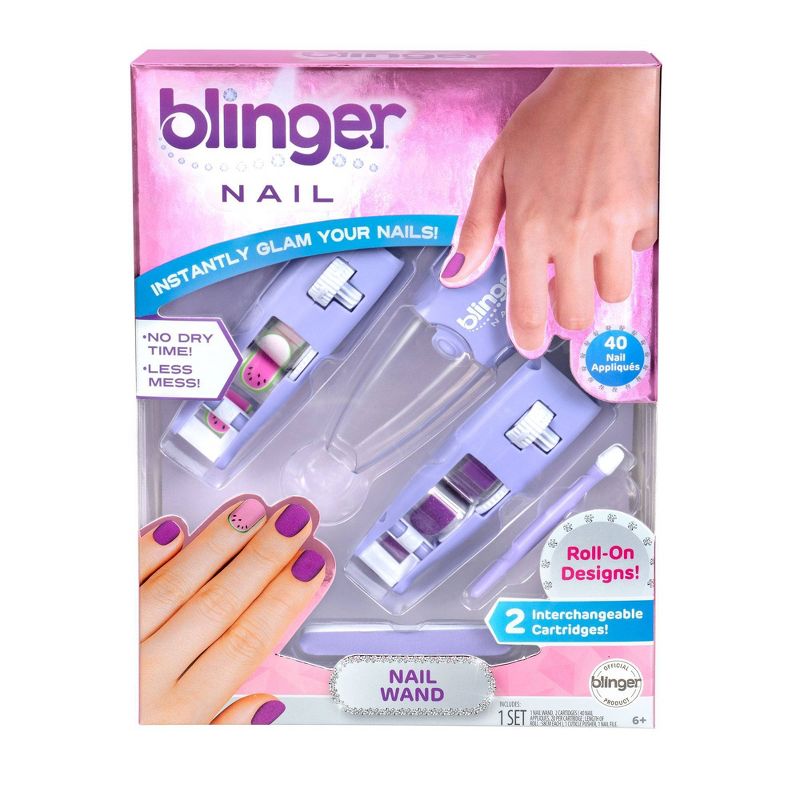 blinger Nail Wand - Watermelon & Purple Glitter