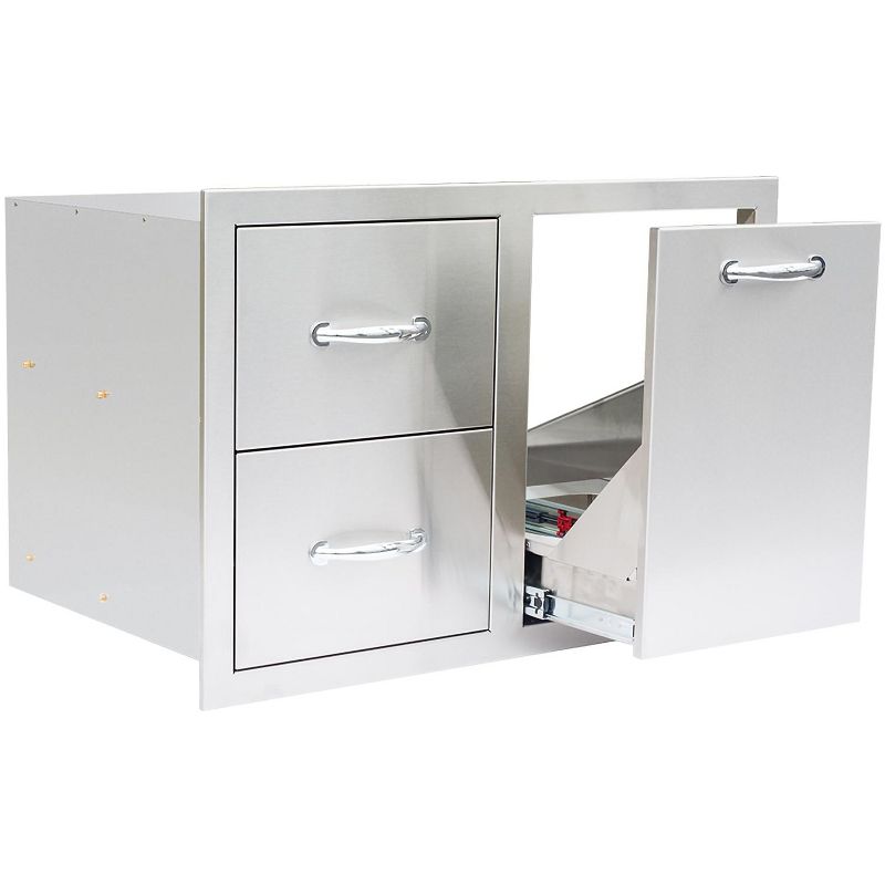 Summerset  33-Inch Stainless Steel Double Drawer & Roll-Out Propane Tank Storage Combo SSDC2-33LP.
